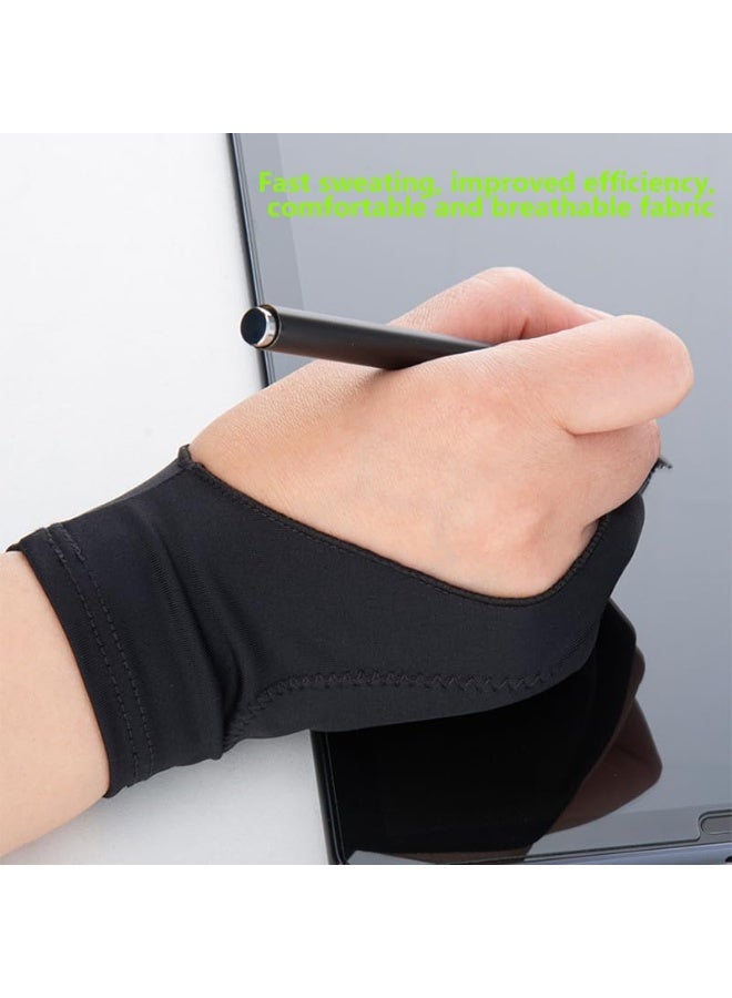 دايتويز قفاز فنان للرسم، قفاز رفض راحة اليد، إصبعين، من الليكرا المطاطية، بدون أصابع، مناسب لليد اليسرى واليمنى - Image 5