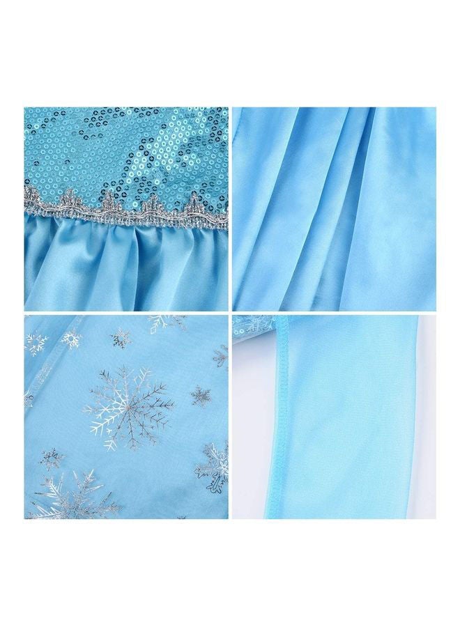 XiuWoo High-Quality Attractive Blue Fairy Tale Princess Costume With Accessory Set for Girls 130cm - Image 5