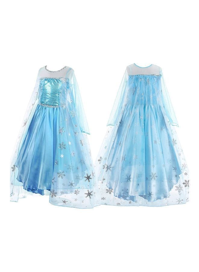 XiuWoo High-Quality Attractive Blue Fairy Tale Princess Costume With Accessory Set for Girls 130cm - Image 2