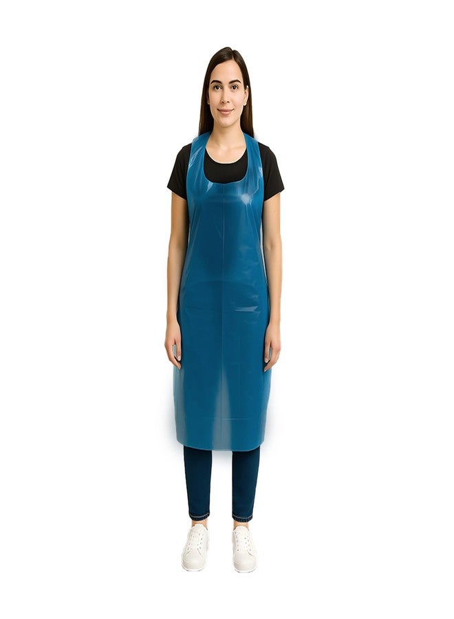 Urby Regular Size Full Body Coverage Disposable Aprons For Adults. Plastic/poly Material.Good For Painting, Dishwasher Apron, Picnic Party,and Medical Uses. Blue 40pk - Image 1