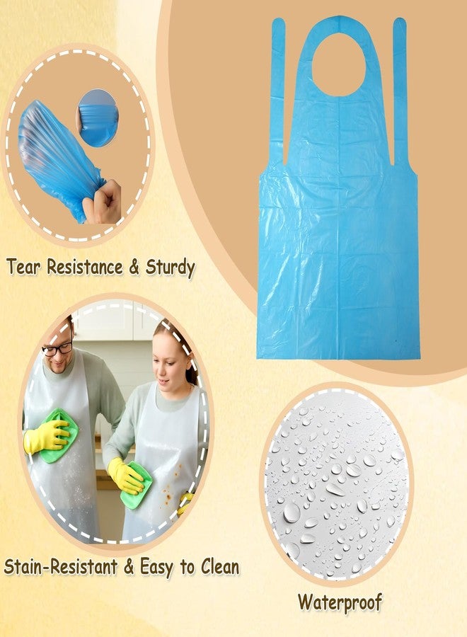 Urby Regular Size Full Body Coverage Disposable Aprons For Adults. Plastic/poly Material.Good For Painting, Dishwasher Apron, Picnic Party,and Medical Uses. Blue 40pk - Image 4