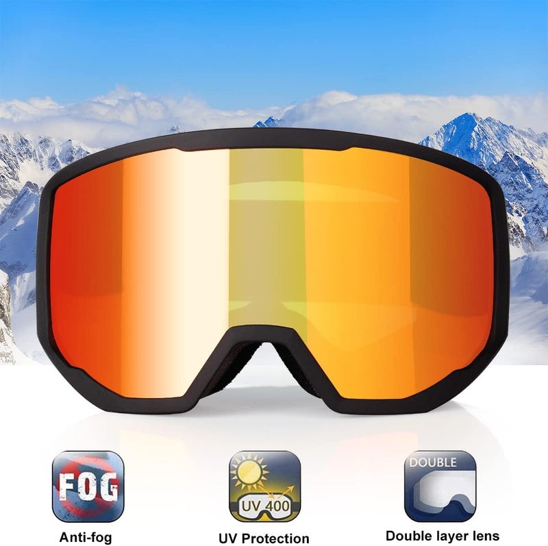 EXP VISION Ski/Snowboard Goggles for Men Women, OTG Snow Goggles Anti Fog UV Protection - Image 2