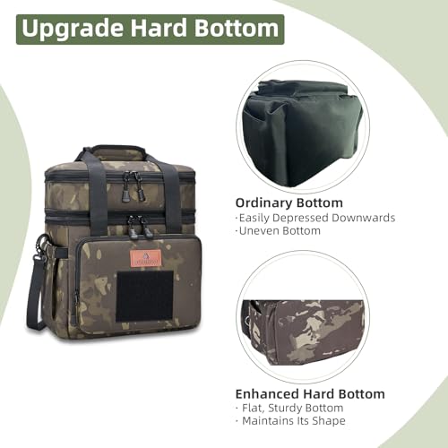 HSHRISH Lunch Box for men, Large Expandable Insulated Lunch Bag, Durable Waterproof Leakproof Tactical Cooler Bag for Men Work Beach Picnic Trips, 24 Cans/16 L, Black-Camo - Image 5