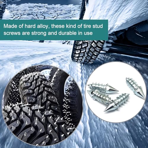 CfoPiryx 50PCS Anti-Slip Snow Screw Stud, Car Off-Road Screw Tire Nail Anti-Slip Wheel Snow Anti Skid Ice Stud Tyre Spike(L=27mm) - Image 2