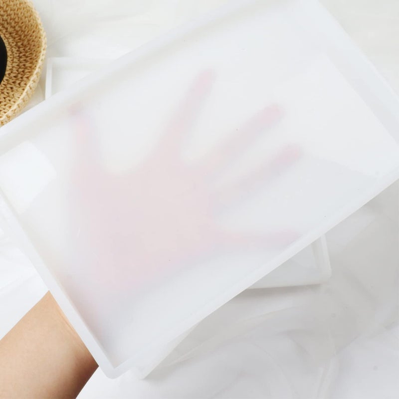 R H LIFESTYLE Resin Large Silicone Irregular Tray Mould for DIY Handmade Plate (Rectangle Plain Tray Mould, 13 X 9 in) - Image 2