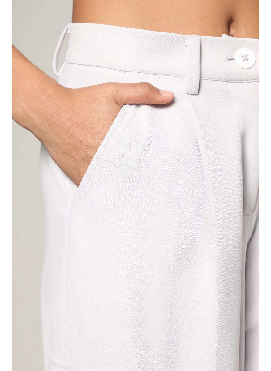 Campus Sutra Women's Cream White Baggy Cargo Pants