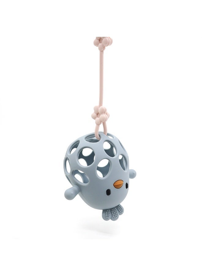 Mini Treasures BPA Free Silicone Baby Chicken Teething Toys| Baby Hand Teether Mitten for Sucking Needs| Baby Chew Toys Hand Pacifier for Soothing Teething Pain Relief - Grey - Image 3