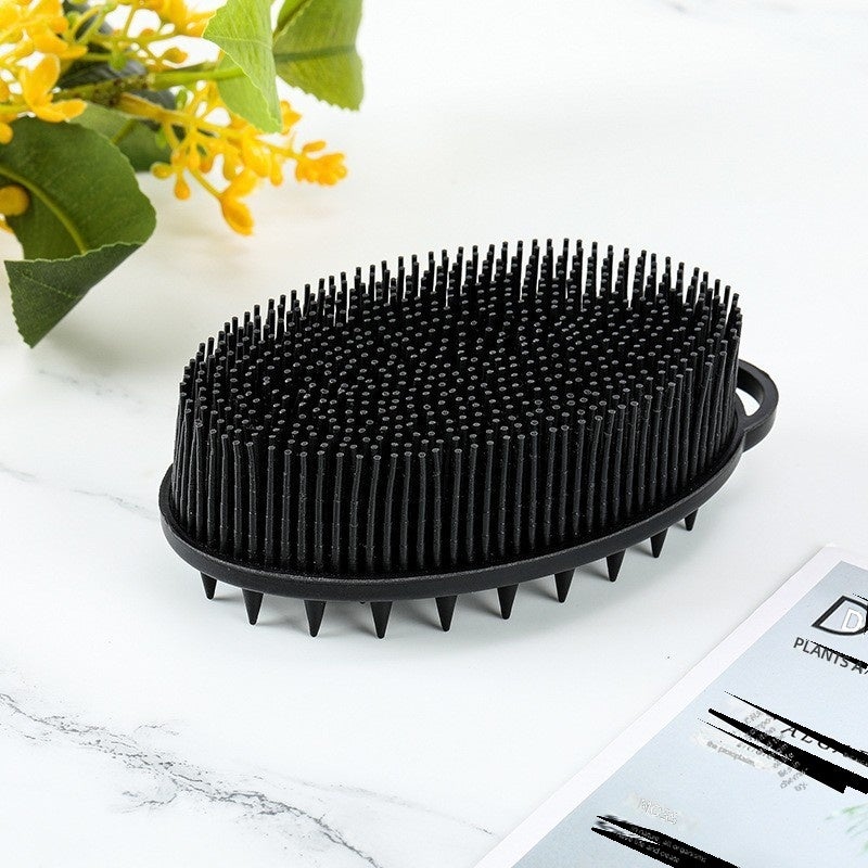 Long Handle Double Sided Silicone Bath Brush for Back Scrub & Massage