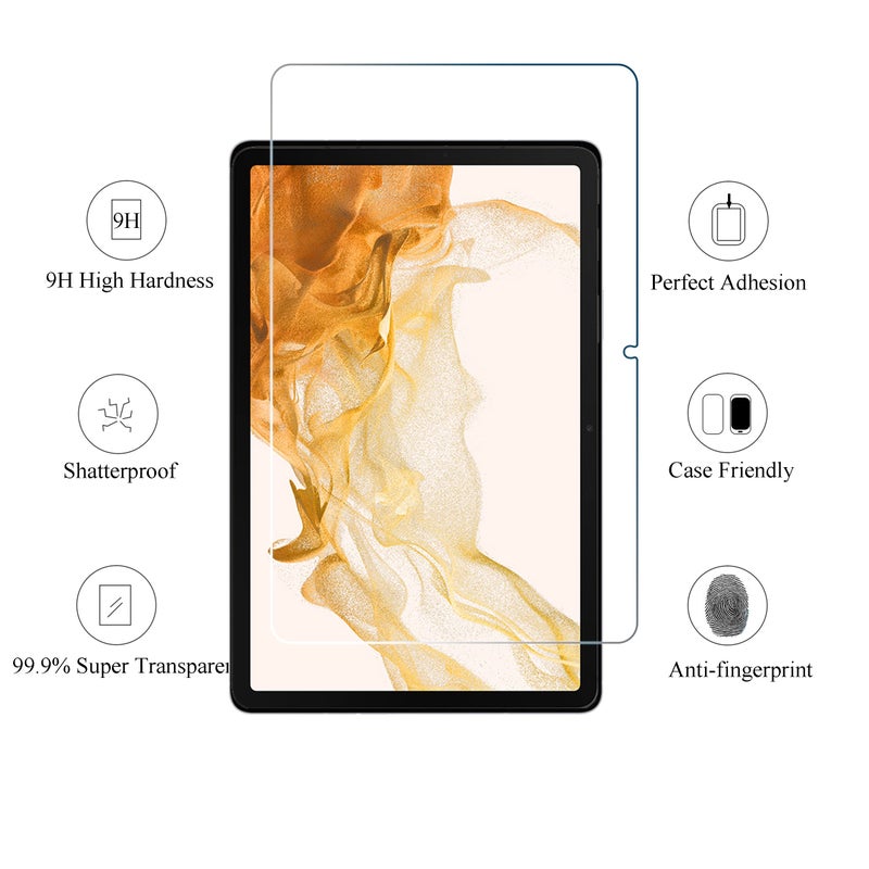 Ailun Screen Protector For Galaxy Tab S8 Plus/Galaxy Tab S7 FE 2021/ Galaxy Tab S7 Plus/Galaxy Tab S7+, 12.4 inch 2Pack Tempered Glass 9H Hardness 2.5D Edge Ultra Clear Anti Scratch Case Friendly - Image 2