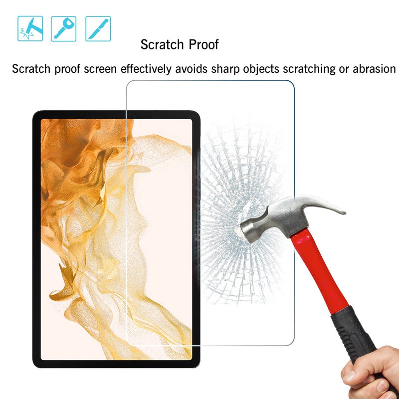 Ailun Screen Protector For Galaxy Tab S8 Plus/Galaxy Tab S7 FE 2021/ Galaxy Tab S7 Plus/Galaxy Tab S7+, 12.4 inch 2Pack Tempered Glass 9H Hardness 2.5D Edge Ultra Clear Anti Scratch Case Friendly - Image 3