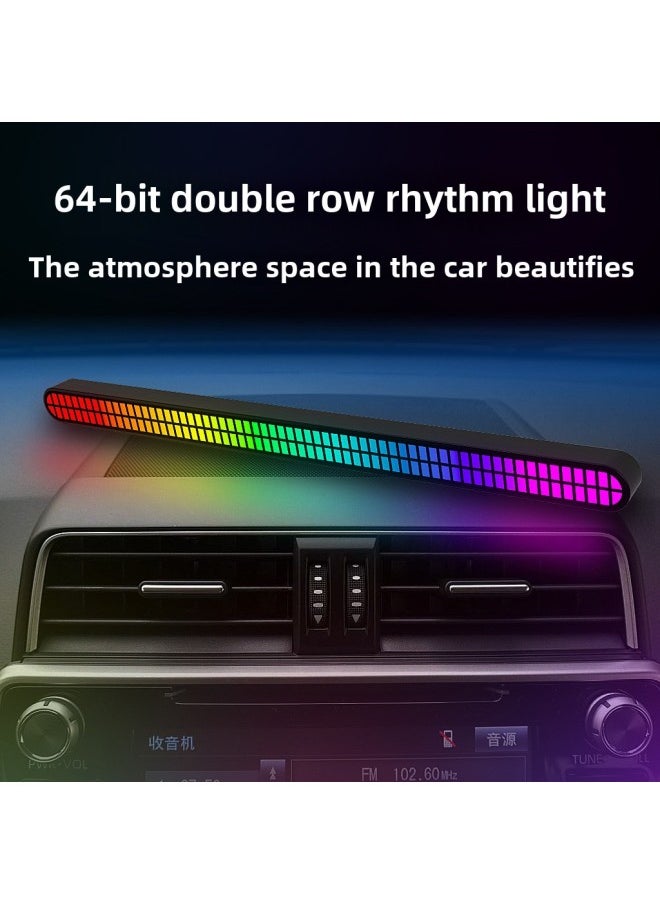 Generic - E-commerce Supply Original RGB Pickup Lights Voice-controlled Music Rhythm Lights LED Desktop Car Lights-Light Color:64-bit Double Power Strip Electric Model With Magnetic Suction - Image 1