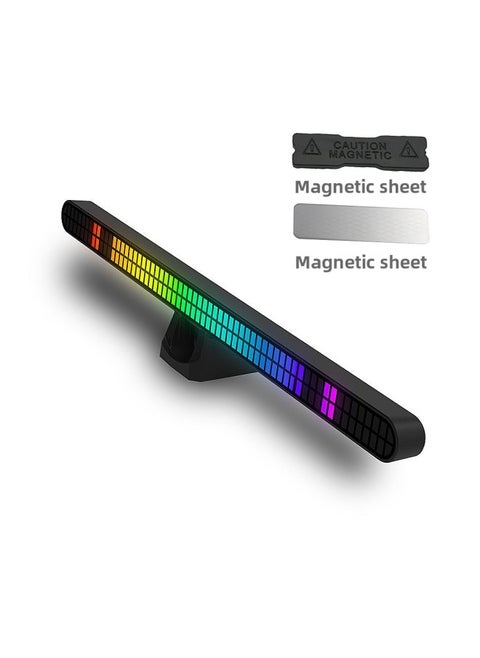 E-commerce Supply Original RGB Pickup Lights Voice-controlled Music Rhythm Lights LED Desktop Car Lights-Light Color:64-bit Double Power Strip Electric Model With Magnetic Suction