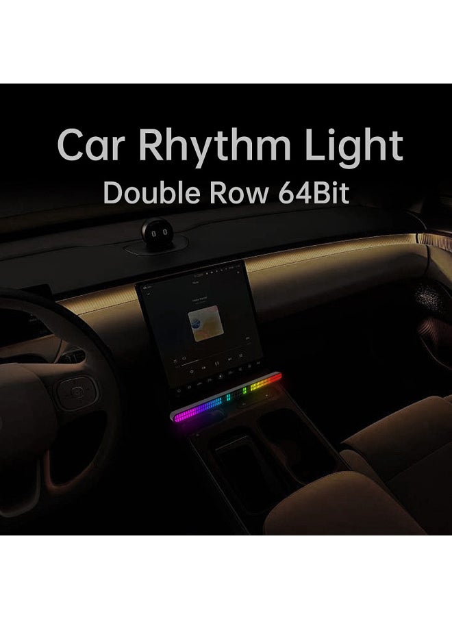 Generic - E-commerce Supply Original RGB Pickup Lights Voice-controlled Music Rhythm Lights LED Desktop Car Lights-Light Color:64-bit Double Power Strip Electric Model With Magnetic Suction - Image 1