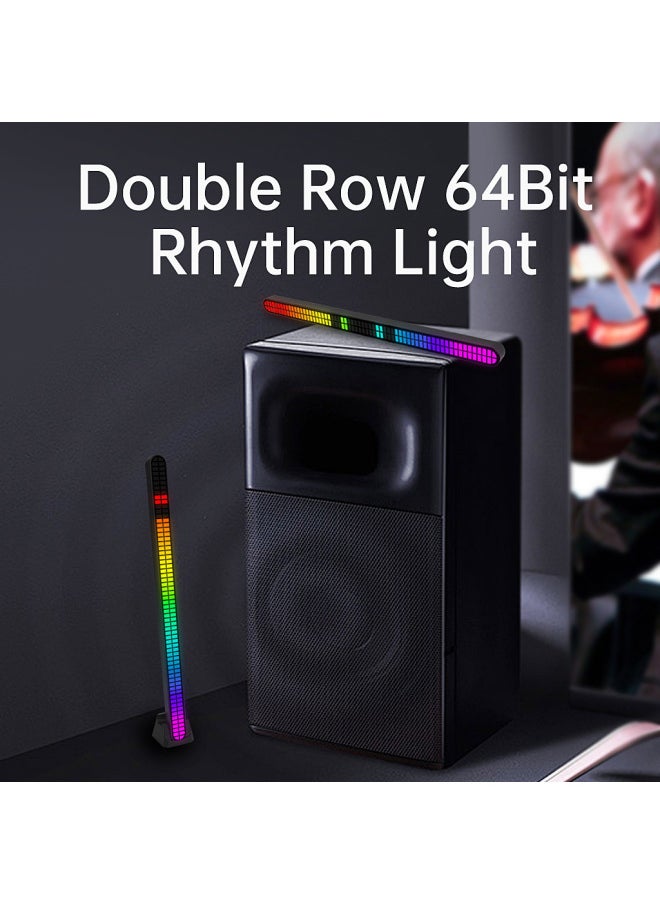 Generic - E-commerce Supply Original RGB Pickup Lights Voice-controlled Music Rhythm Lights LED Desktop Car Lights-Light Color:64-bit Double Power Strip Electric Model With Magnetic Suction - Image 1