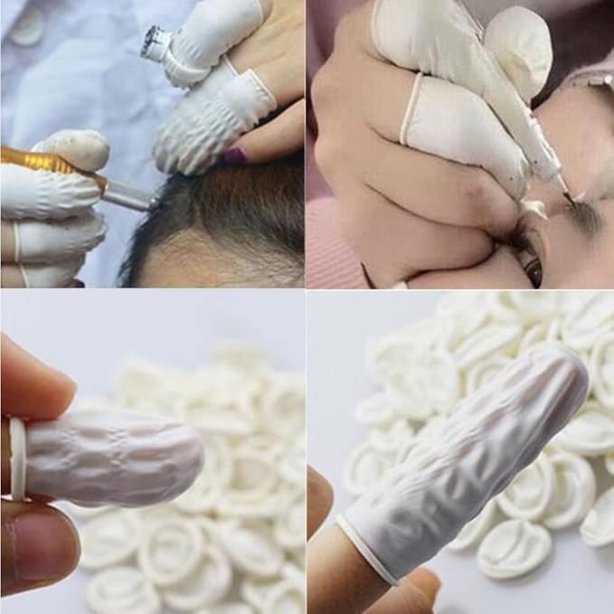 DJCIW 100PCS Disposable Latex Finger Cots,Medium Size, Fingertip Protector Gloves for Electronics Repair, Crafts, Medical Use & Industrial Applications,Thumb Covers for Finger Protection Black - Image 3