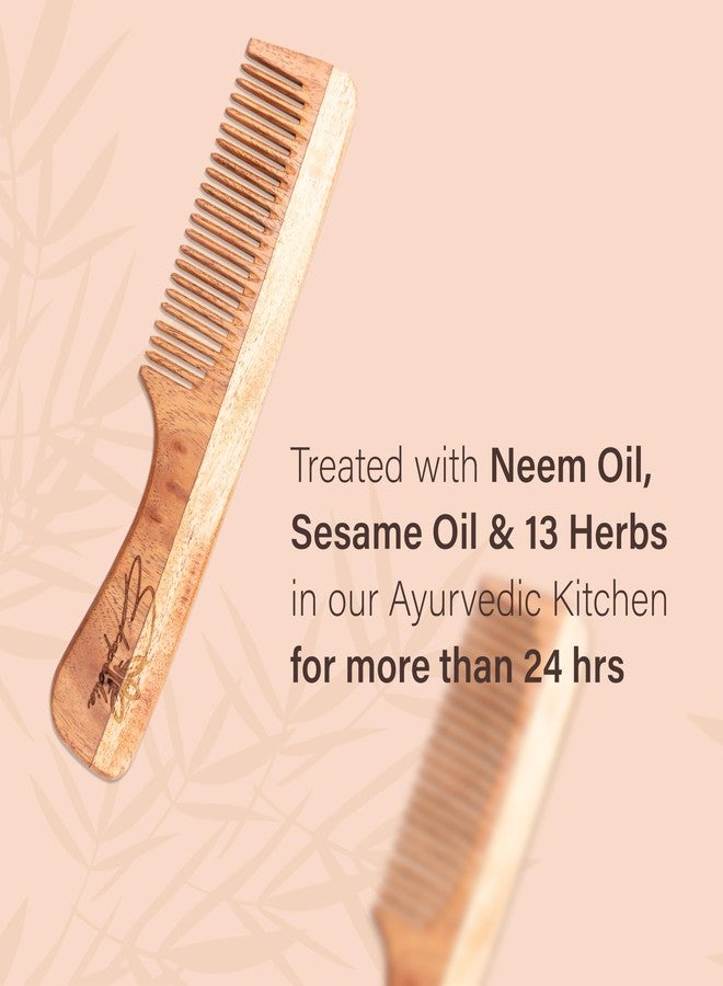 Ekopedia Kacchi Neem Wooden Comb for Women Hair Growth - Useful for Hair Growth, Prevents Hairfall, Effective in Frizz Control, Detangling & Shine, Oil Treated, For All Hair Types - Image 5