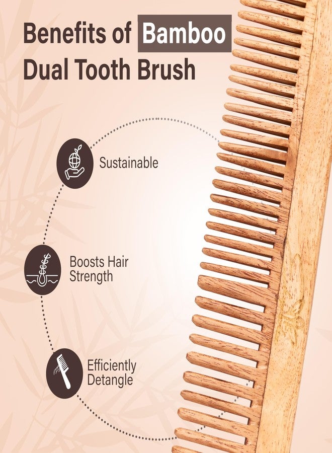 Ekopedia Kacchi Neem Wooden Comb for Women Hair Growth - Useful for Hair Growth, Prevents Hairfall, Effective in Frizz Control, Detangling & Shine, Oil Treated, For All Hair Types - Image 3