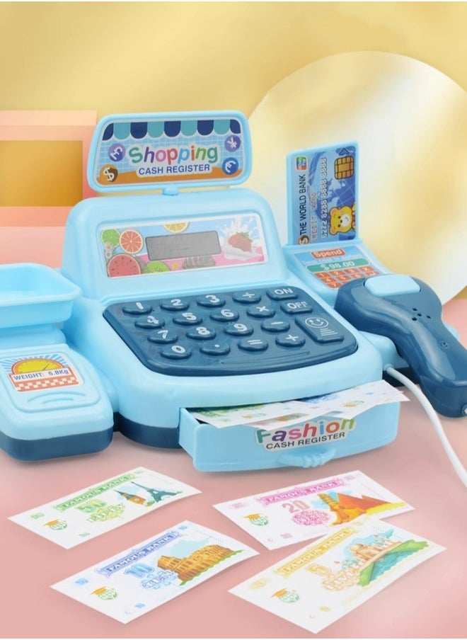 Aikenn - Smart Cash Register Toy Cash Register With Calculator Toy Multi-Function Simulated Cash Register Toy Role Play Electric Cash Register Play House Cash Register Supermarket Cash Register Toy With Light And Music Suitable For Children Over 3 Years Old (Pink) - Image 1