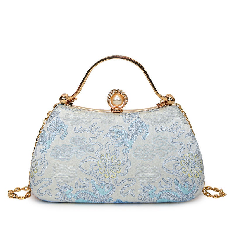 Evening Bag Gold Hard Box Diamond Women'S Bag Mini Shoulder Bag Women'S Crossbody Embroidered Handbag