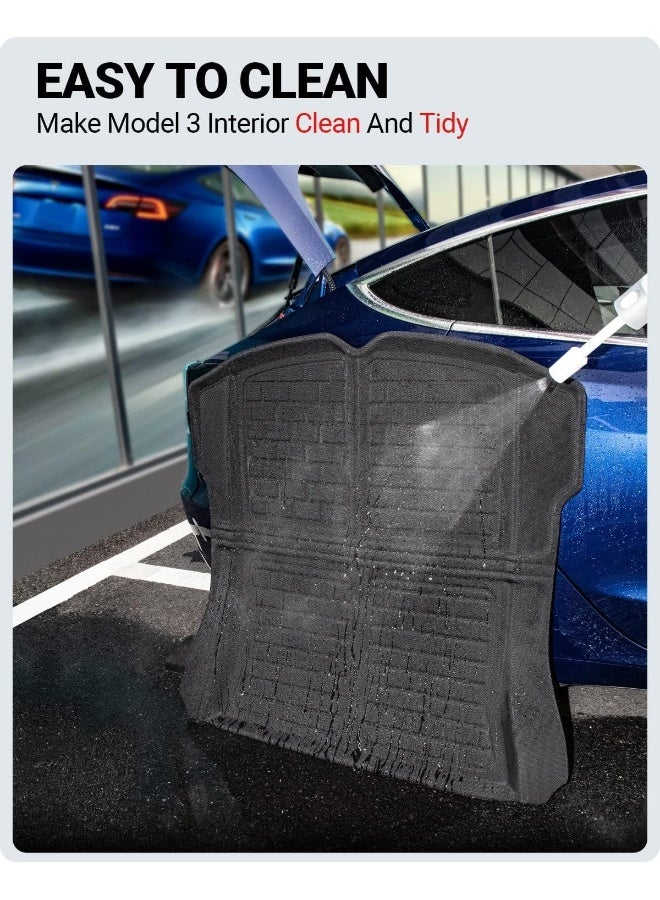 BASENOR Tesla Model 3 Trunk Mat 3D Cargo Liner All-Weather Rear Trunk Mat Waterproof Trunk Liner for Model 3 Rear Floor Mat Accessories - Image 5