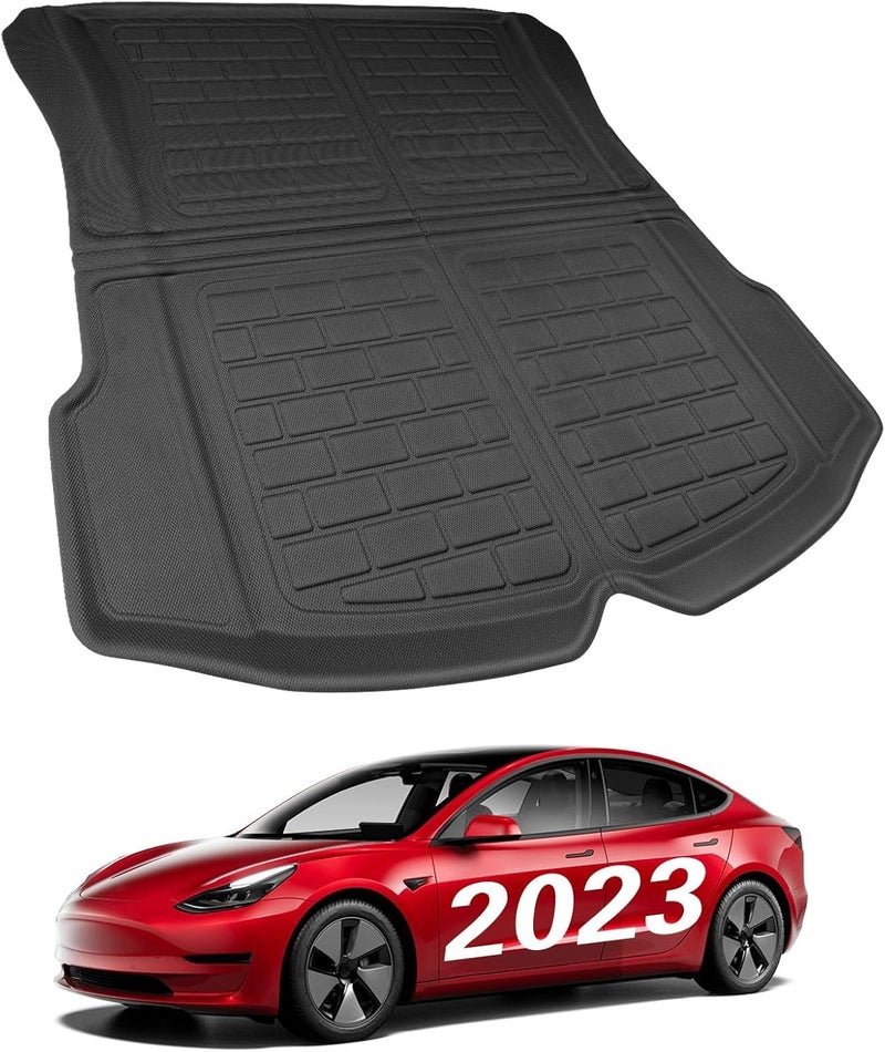BASENOR Tesla Model 3 Trunk Mat 3D Cargo Liner All-Weather Rear Trunk Mat Waterproof Trunk Liner for Model 3 Rear Floor Mat Accessories - Image 1