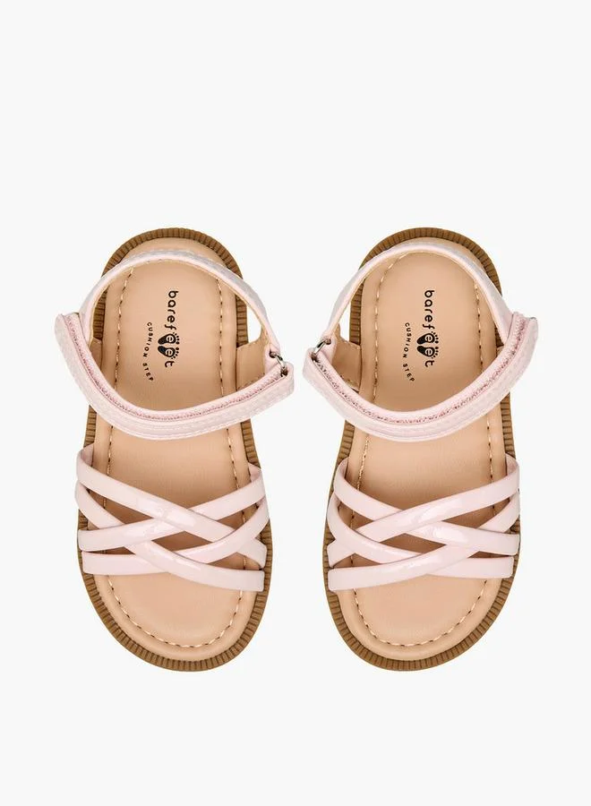 بيرفيت Girls Criss-Cross Strap Hook & Loop Sandals