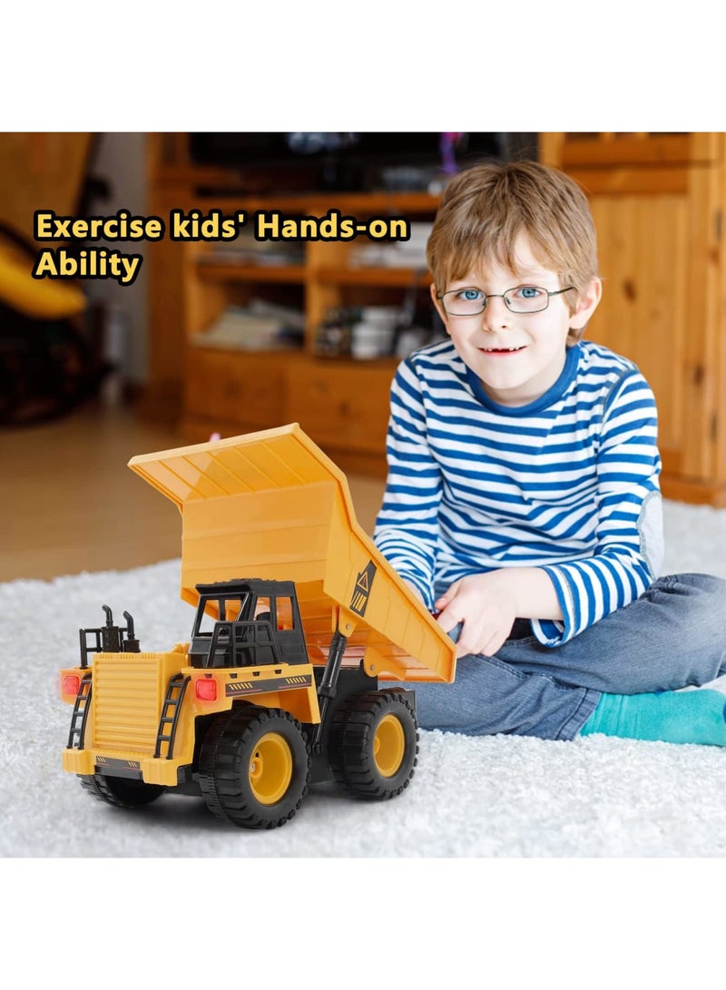 SYOSI RC Dump Truck 1：22 Scale – Remote Controlled Toy Construction Vehicle, with Includes 4WD & Rechargeable Battery, Realistic Dump Truck, Ideal Gift for Boys & Girls Ages 4-8 - Image 2