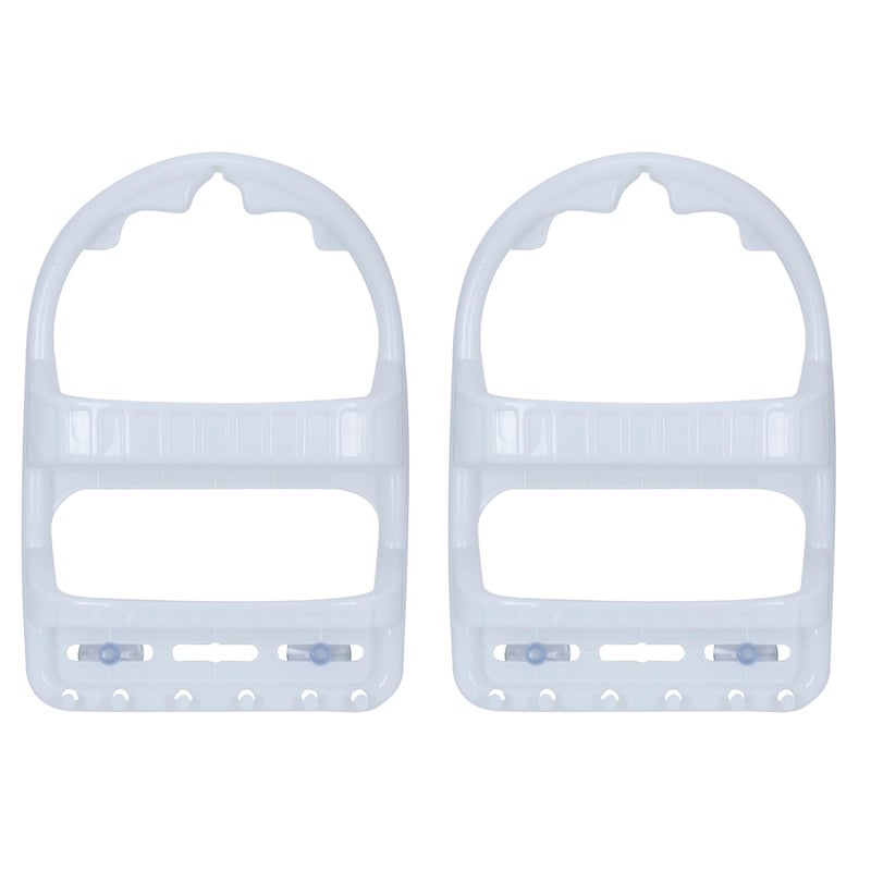 Comet Plastics 2 Multiutility Caddy With Vacuum pads For Shower, Kitchen or Main Door| Bathroom Hanging Shelf To Store Soap, Shampoo, Loofah scrubs |Hang over the Shower Head |(White Set of 2) - Image 2