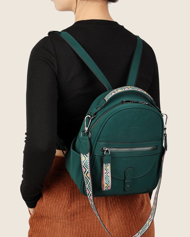 FADEON Mini Backpack Purse for Women, Designer Leather Cute Roomly Small Backpacks, Ladies Shoulder Backpack Fashion Handbag - Image 2