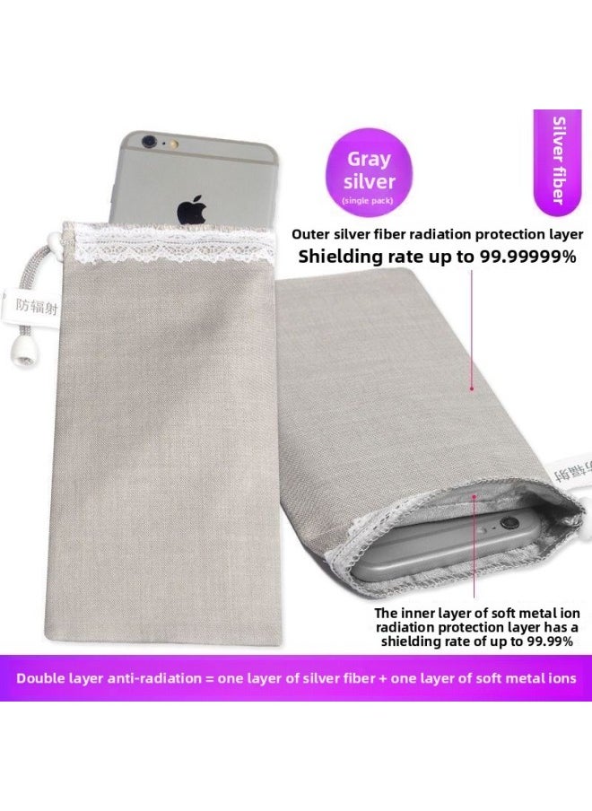 Generic Pregnant Women Anti-radiation Mobile Phone Case Mobile Phone Signal Physical Shielding Box Anti-metal Detector Shielding Bag Rest Bag-Color:(gray Silver) Double Layer Silver Radiation Radiation Phone Bag  - Image 1