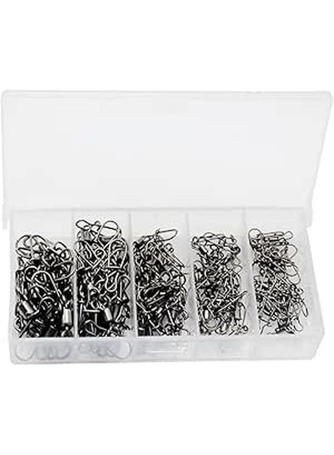 50Pcs Black Barrel Fishing Swivels Connector Enhanced for Rigs Lures Freshwater - Image 1