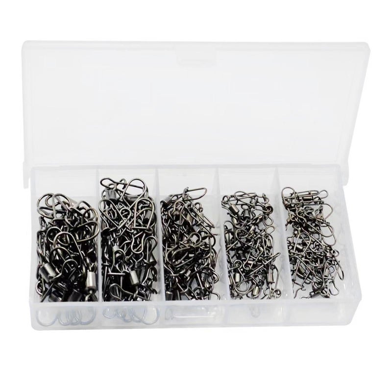 50Pcs Black Barrel Fishing Swivels Connector Enhanced for Rigs Lures Freshwater - Image 2
