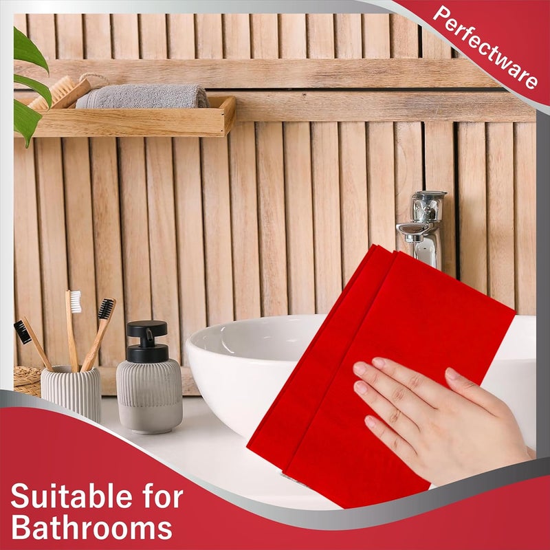 Perfectware - PW-2 Ply Dinner Napkin Red- 125 2 Ply Red Dinner Napkins - Pack of 125ct - Image 4