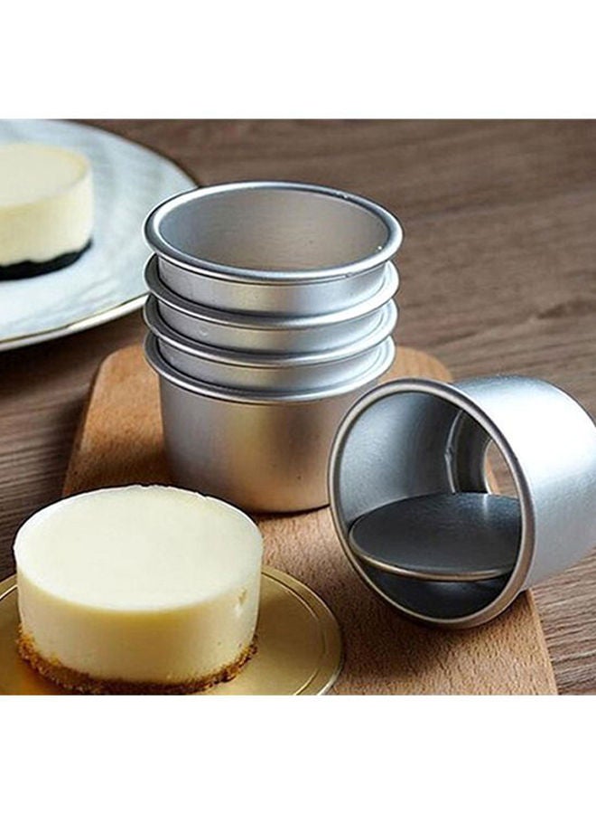 قالب دائري قابل للإزالة من الأسفل 5 قطع فضي 2.5 بوصة - Image 2