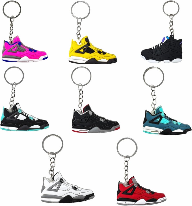 TSY TOOL 20 Pcs of Random Mini Retro Collectible 2D Sneaker Keychains – Rubber Shoe Key Chains for Party Favors, Goodie Bags, Collectors, Mystery Prizes & Sneakerhead Gifts - Image 2