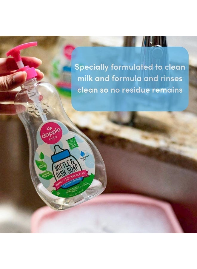 dapple صابون زجاجات الأطفال دابل، صابون أطباق مضاد للحساسية لزجاجات الأطفال، مدعوم بالنباتات، مضخة واحدة مشمولة، قد يختلف التعبئة، خالي من العطور، 16.9 أونصة سائلة (عبوة من 3) - Image 4