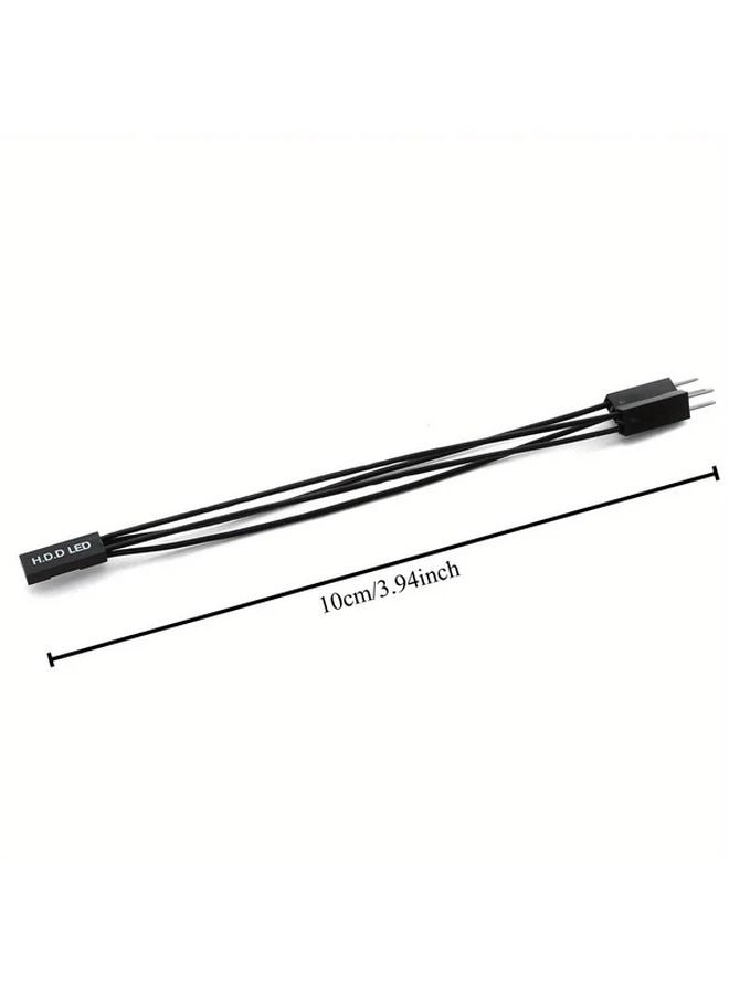 4 Pairs 2 Pin Single Female To Dual Male Black Jumper Cables For PC Motherboard Power LED Switch Reset HDD - Image 2