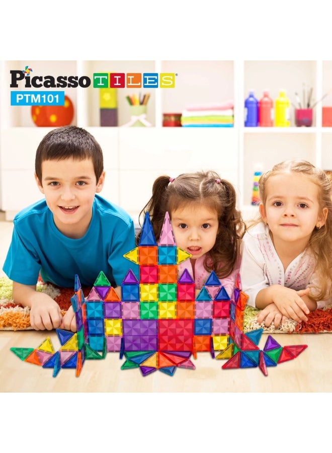 PicassoTiles بلاط بيكاسو المغناطيسي - مجموعة الماس الصغيرة 101 قطعة | ألعاب STEM | مجموعة ألعاب تعليمية | كتل تكديس | تعزز مهارات حل المشكلات والمهارات الحركية الدقيقة | تحسن التنسيق والإبداع | هدية للأطفال والرضع | مجموعة بناء لتطوير عقل الطفل - Image 2