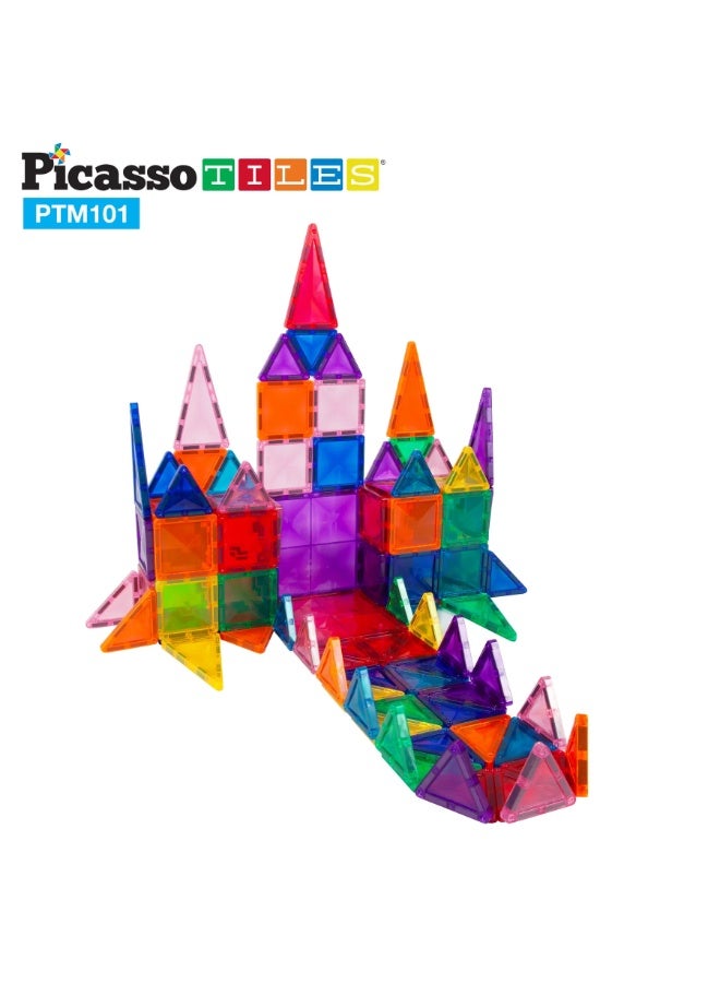 PicassoTiles بلاط بيكاسو المغناطيسي - مجموعة الماس الصغيرة 101 قطعة | ألعاب STEM | مجموعة ألعاب تعليمية | كتل تكديس | تعزز مهارات حل المشكلات والمهارات الحركية الدقيقة | تحسن التنسيق والإبداع | هدية للأطفال والرضع | مجموعة بناء لتطوير عقل الطفل - Image 3