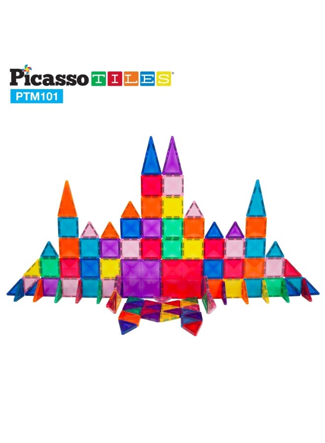 PicassoTiles بلاط بيكاسو المغناطيسي - مجموعة الماس الصغيرة 101 قطعة | ألعاب STEM | مجموعة ألعاب تعليمية | كتل تكديس | تعزز مهارات حل المشكلات والمهارات الحركية الدقيقة | تحسن التنسيق والإبداع | هدية للأطفال والرضع | مجموعة بناء لتطوير عقل الطفل - Image 4