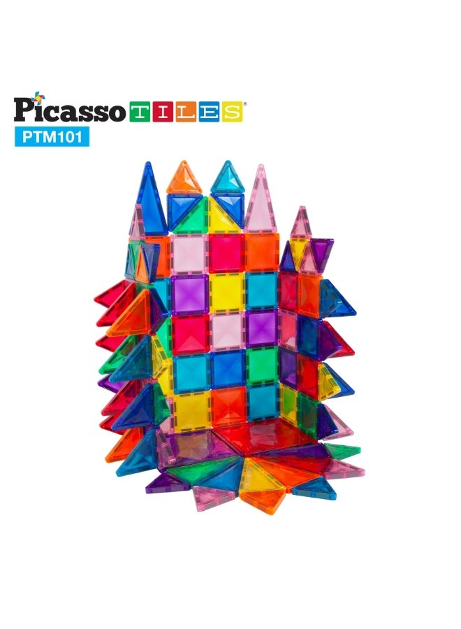 PicassoTiles بلاط بيكاسو المغناطيسي - مجموعة الماس الصغيرة 101 قطعة | ألعاب STEM | مجموعة ألعاب تعليمية | كتل تكديس | تعزز مهارات حل المشكلات والمهارات الحركية الدقيقة | تحسن التنسيق والإبداع | هدية للأطفال والرضع | مجموعة بناء لتطوير عقل الطفل - Image 5