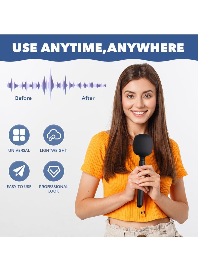 JAJEEK Microphone Handle Compatible with DJI Rode Wireless Go – Universal Interview Wireless Microphone Adapter with Anti-Wind Foam for All Lapel Microphones - Image 5