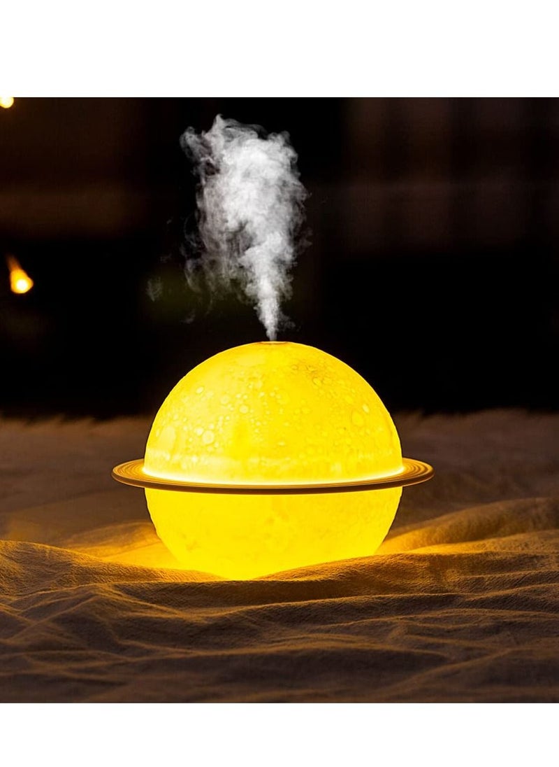 Arabest - مرطب صغير على شكل ضوء القمر، مرطب ضباب بارد مزود بمنفذ USB وإضاءة ليلية LED ثلاثية الألوان لغرفة النوم وغرفة نوم الأطفال والمكتب وصامت - Image 1