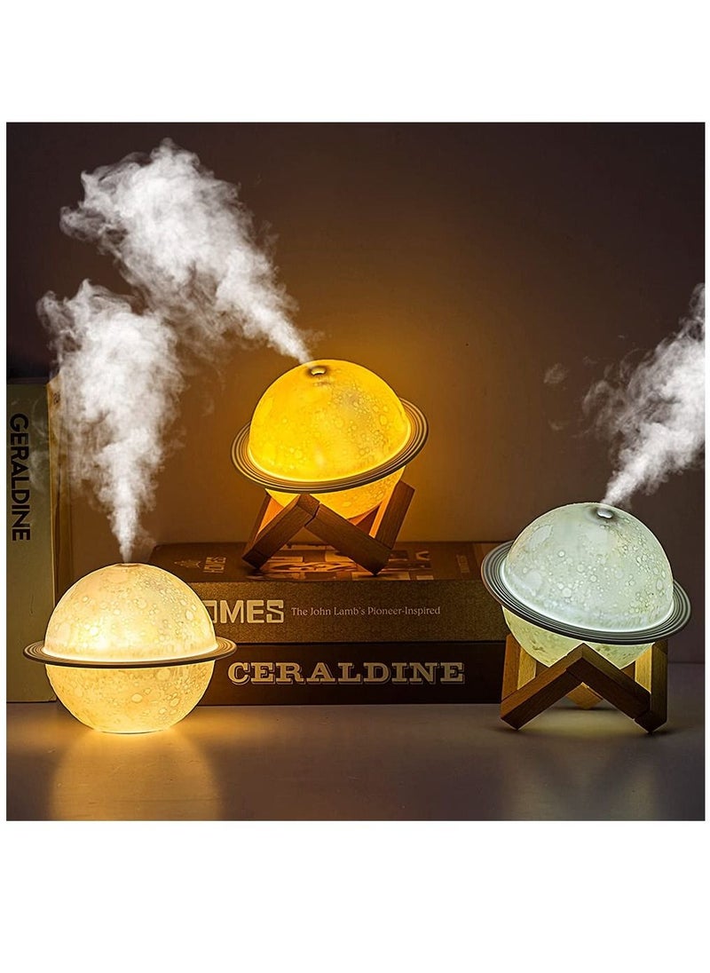 Arabest - مرطب صغير على شكل ضوء القمر، مرطب ضباب بارد مزود بمنفذ USB وإضاءة ليلية LED ثلاثية الألوان لغرفة النوم وغرفة نوم الأطفال والمكتب وصامت - Image 1
