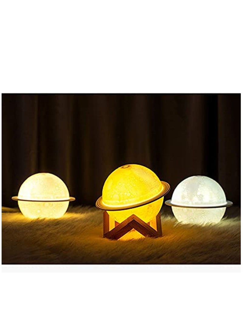 Arabest - مرطب صغير على شكل ضوء القمر، مرطب ضباب بارد مزود بمنفذ USB وإضاءة ليلية LED ثلاثية الألوان لغرفة النوم وغرفة نوم الأطفال والمكتب وصامت - Image 1