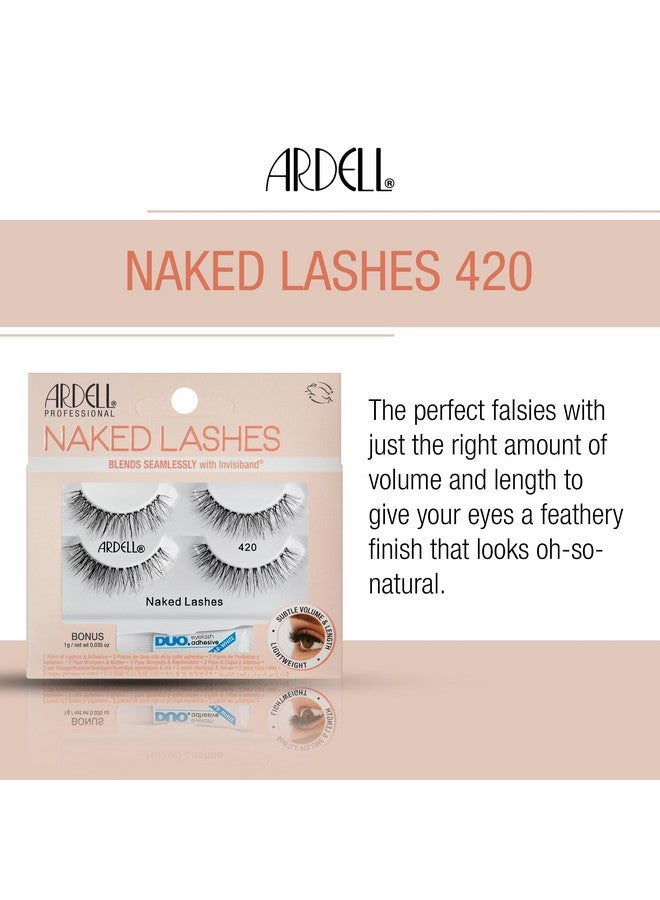 Ardell Naked Lashes 420 - Natural Volume & Lightweight Black Strip Lashes with DUO Lash Glue, Undetectable Lash Enhancement, 2-Packs - Image 3