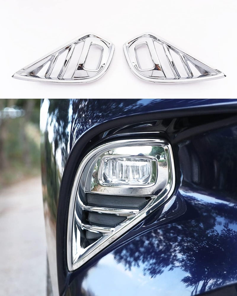 YAKANEY Front Fog Light Cover Trims for Toyota Highlander 2020-2024 - Chrome Exterior Accessories - Image 1