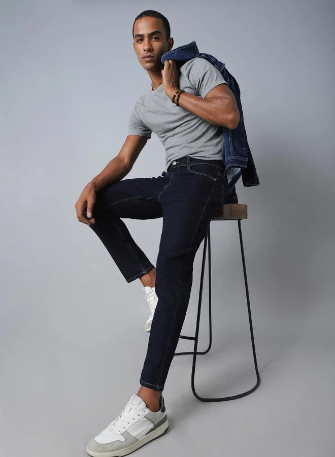 HIGH STAR HIGH STAR Mid Rise Plain Regular Fit Jeans