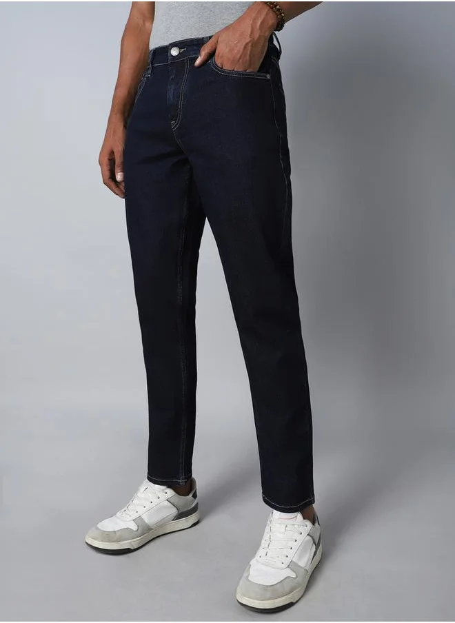 HIGH STAR Mid Rise Plain Regular Fit Jeans by Styli