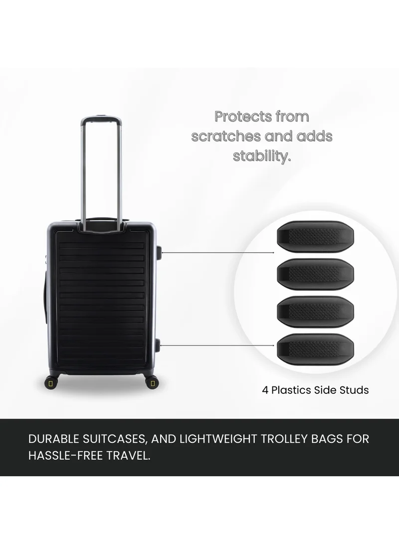 NATIONAL GEOGRAPHIC National Geographic Cruise 100% PC Hardshell Carry-On Small Cabin Business Suitcase Black, Durable Lightweight  TSA Combination Lock Travel Luggage, 4 Quite Spinner Wheel Trolley Bag (20 Inch).